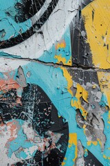 Obraz premium Graffiti Covered Wall Close Up