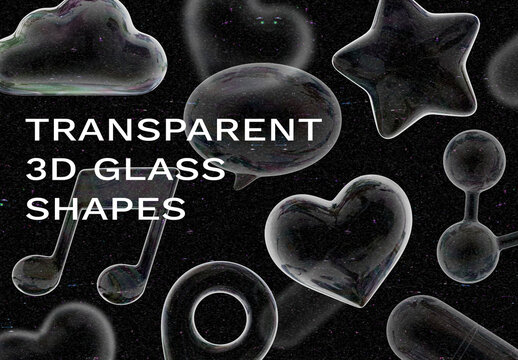 Transparent 3D Glass  Shape Design Set