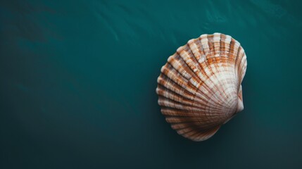 Obraz premium Serenity Found: Seashell on Black Background Generative AI
