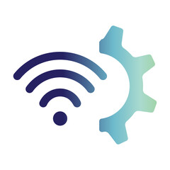 Technology Information icon on flat gradient style. Internet acces. Internet Connection. Internet setting icon