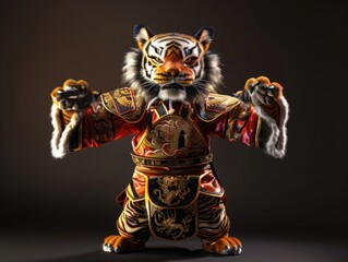 Fototapeta premium Man in tiger costume