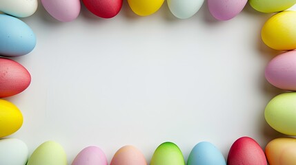 Vibrant Easter Eggs in a White Background, Perfect for Spring Decorations Generative AI