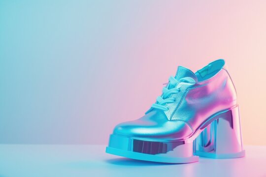 Retro Platform Disco Shoes in Metallic Finish - Perfect for Vintage Party Themes and 70s Dance Events