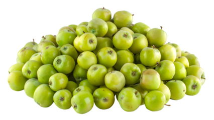 Green apples isolated on a transparent background, PNG