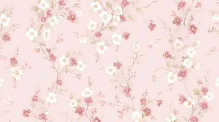A delicate floral pattern in soft pinks and whites, with small flowers scattered across the background. patterns, background, wallpaper.