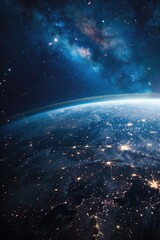 Obraz premium Nighttime Earth View from Space