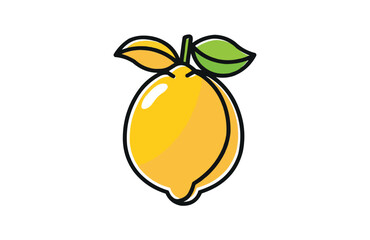 Colorful lemon icon isolated on white background.