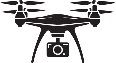 Drone Silhouette Elegant Vector Illustration On Isolated White Background