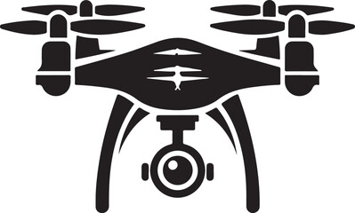 Drone Silhouette Elegant Vector Illustration On Isolated White Background