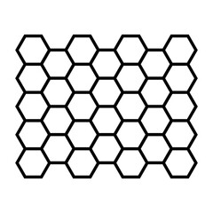 Hexagon pattern. Abstract geometric composition of hexagons. Honeycomb line icon. Vector illustration isolated on white background.