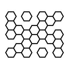 Hexagon pattern. Abstract geometric composition of hexagons. Honeycomb line icon. Vector illustration isolated on white background.