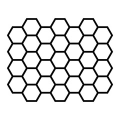 Hexagon pattern. Abstract geometric composition of hexagons. Honeycomb line icon. Vector illustration isolated on white background.