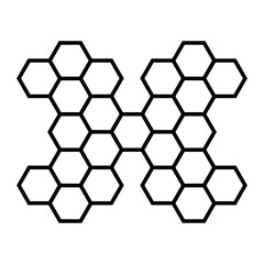 Obraz premium Hexagon pattern. Abstract geometric composition of hexagons. Honeycomb line icon. Vector illustration isolated on white background.