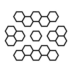 Hexagon pattern. Abstract geometric composition of hexagons. Honeycomb line icon. Vector illustration isolated on white background.