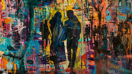 Obraz premium A New Age Depiction of Happy City Life