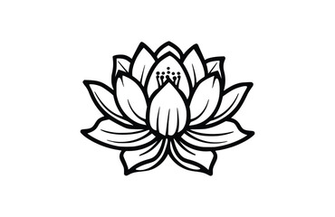 Lotus icon isolated on white background. Beautiful Lotus icon.