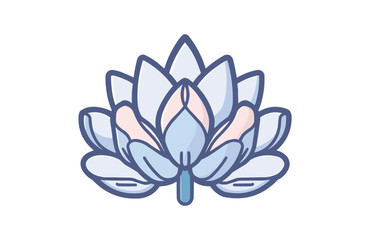 Colorful lotus icon isolated on white background.