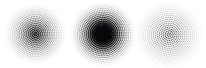 Set of black halftone dots backgrounds. vector modern dots halftone,Pop art comic style gradient circle halftone set Vector isolated on white background dots pattern. dots modern