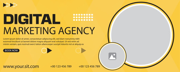 yellow background banner new professional design 