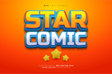 Star Comic Game 3D Cartoon Editable Text Effect Style