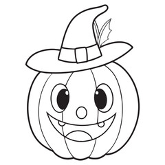 Halloween Coloring Page, Halloween Vector, Halloween Black and white,