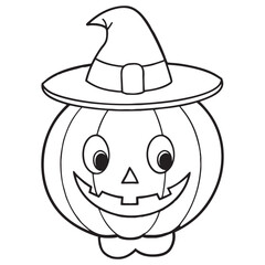 Halloween Coloring Page, Halloween Vector, Halloween Black and white,