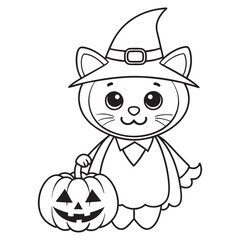 Halloween Coloring Page, Halloween Vector, Halloween Black and white,