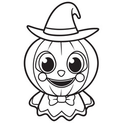 Halloween Coloring Page, Halloween Vector, Halloween Black and white,