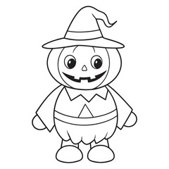 Halloween Coloring Page, Halloween Vector, Halloween Black and white,