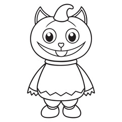 Halloween Coloring Page, Halloween Vector, Halloween Black and white,