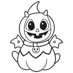 Halloween Coloring Page, Halloween Vector, Halloween Black and white,