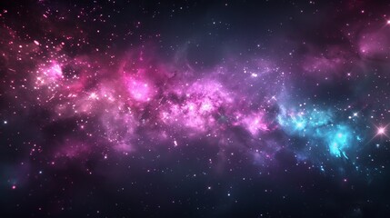 Naklejka premium Cosmic Nebula Exploration in Vast Universe - Abstract Space Background with Galactic Clouds and Stars