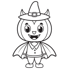 Halloween Coloring Page, Halloween Vector, Halloween Black and white,