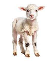 Little lamb sheep animal baby isolated. Cute lamb sheep farm animal isolated on white background. Illustration