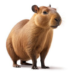 South American capybara or greater capybara - Hydrochoerus hydrochaeris. A capybara standing isolated with clipping path. Illustration