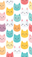 Obraz premium Colorful cute cat pattern