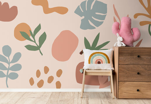 Interior Baby room Wall Mockup