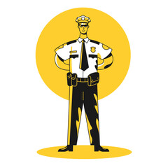 Male security guard or police officer