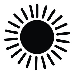Sun icon in grey scale isolated on white background.