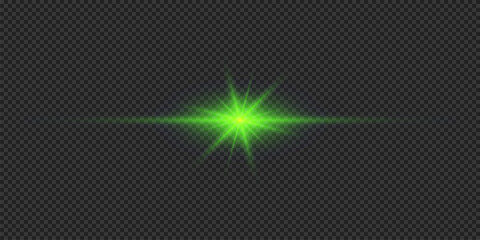 Green horizontal light effect of lens flares