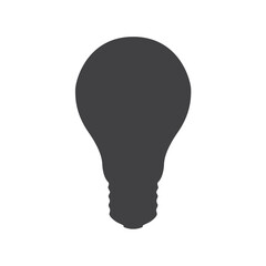 Black silhouette of light bulb. Vector illustration isolated on white background