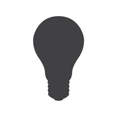 Black silhouette of light bulb. Illustration on transparent background