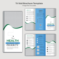 Medical And Healthcare Professdional Moderrn Trifold Brochure Template