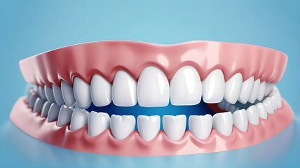 Obraz premium Jaws mockup on blue background.