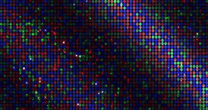 Colorful glitter sequins turn up in a wave pattern. Gorgeous background images. Top view. 3D rendering 4K loop animation.