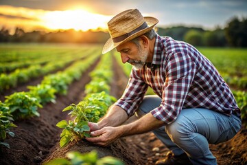 The concept of growing food. Fresh organic new potatoes. Planting and caring for potatoes.