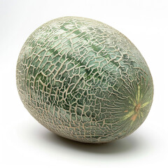 fresh melon with skin texture on a white background
