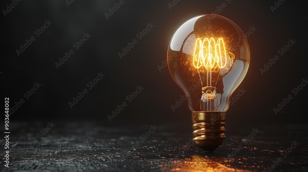 Poster lightbulb, idea concept. copy space