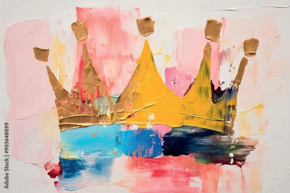 Canvas Prints colorful abstract crown painting