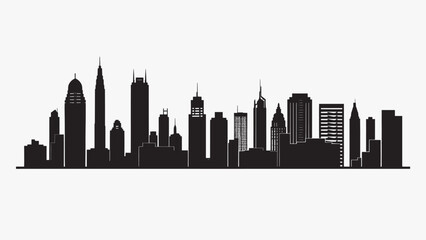 Fototapeta premium Urban skyline silhouette vector illustration